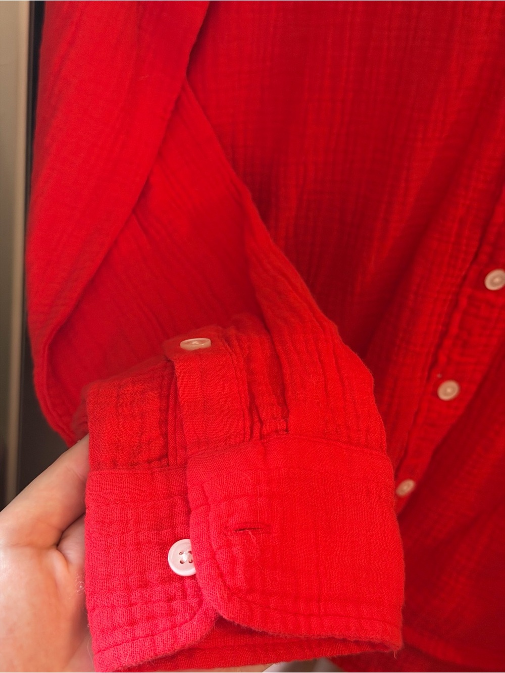 J. Crew Factory Red Long-Sleeve Button-Down Shirt - Picture 5 of 8